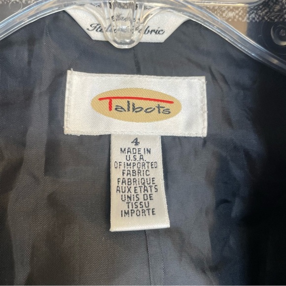 TALBOTS Women’s Italian Gray Silk Wool Tweed Blazer Jacket Size 4 - Picture 2 of 14